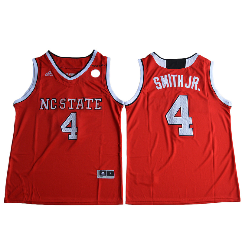 2017 NC State Wolfpack Dennis Smith Jr. #4 College Basketball Jersey - Red->->NCAA Jersey